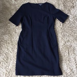 Navy Lands End sheath dress size 12